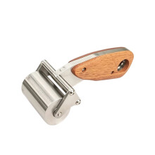 Solid Wooden Handle, Push-Wheel Leather Pressing Tool, Flattens Leather, DIY Leather Pressing Roller Edging Tool