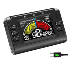 Métronome Numérique 3 en 1 Rechargeable avec Grand Écran pour Guitare, Basse, Violon et Ukulélé