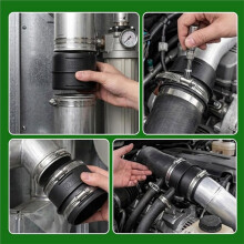 2Pcs 75mm Pipe Connector ( Heater Accessory) with 4 Stainless Steel Clamps for Warm Air Ducting