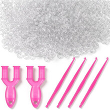 800Pcs S Clips Rubber Band Connectors Bracelet-Loom Kit with 2 Weaving Looms and 4 Crochet Hooks for DIY Bracelet Crafts