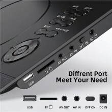 16.9" Portable DVD Player with 14" HD Swivel Screen 2500 Mah Rechargeable Battery US Plug