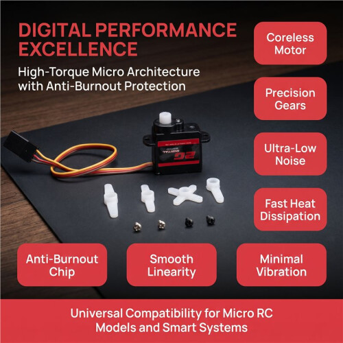 RXAZ 2G Micro Servo,Digital Servo  Servo,Gear Coreless Motor for Airplanes Fixed-Wing Helicopter Boat 2