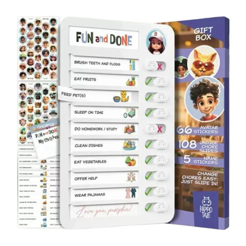 Chores Chart for Kids Visual Schedule Checklist, Magnetic Chore Board Task List