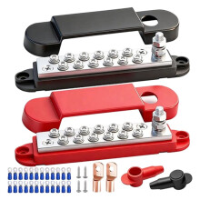 Power Distribution Block 12V 150A Marine Bus Bar 1/4" Stud Battery Busbar for Boat Car Solar