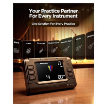 Digital Metronome Tuner 3-in-1 Rechargeable Musical Instrument Large Display Metronome for Guitar, Bass, Violin, Ukulele