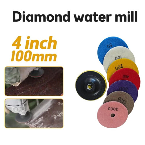 Kit com 8 Discos de Polimento Diamantados de 100 mm (4 Polegadas) para Uso A Seco e Úmido em Granito, Pedra, Concreto e Mármore. 2