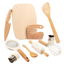 Ensemble de 10 Pièces pour Enfants: Couteau en Bois, Planche à Découper et Couteau pour Tout-Petits, Ustensiles de Cuisine
