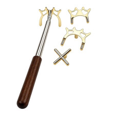 Pool Bridge Einziehbarer Billardqueue mit Holzgriff und 3 Abnehmbaren Köpfen, Tragbares Snooker- und Billardzubehör