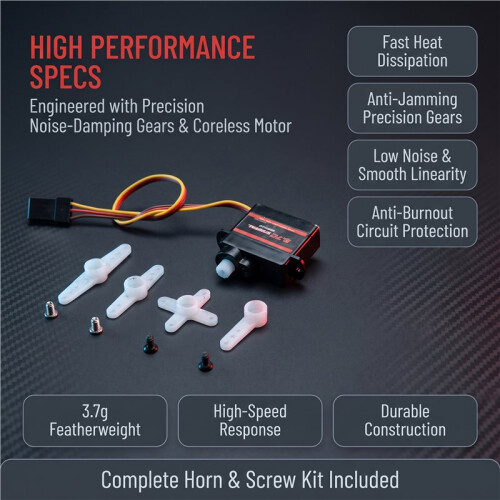 RXAZ 3.7G Micro Servo,Digital Servo  Servo,Gear Coreless Motor for Airplanes Fixed-Wing Helicopter Boat 2