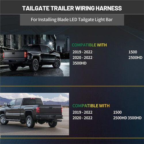 4 Pin Reverse Tailgate Light Bar Wiring Adapter for 2019-2022 Silverado Sierra, Quick Connect Harness 2