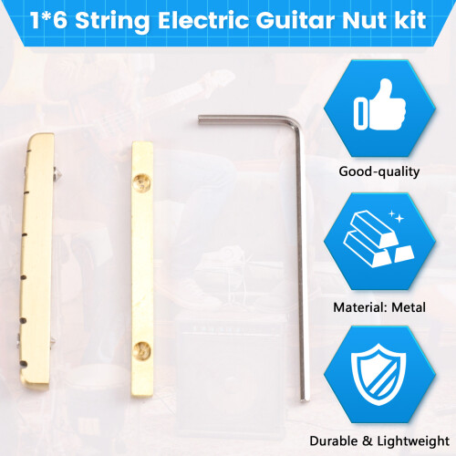 6-Strängad Elgitarrsadel, Justerbar Gitarrsadel, Reservdel för Gitarr 1