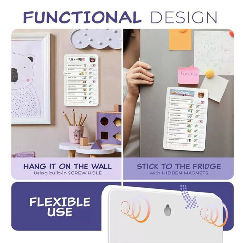 Chores Chart for Kids Visual Schedule Checklist, Magnetic Chore Board Task List 1