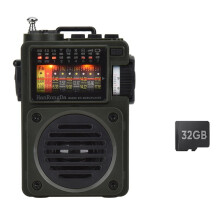 HanRongDa Głośnik Radiowy HRD700 32G na Falach Krótkich z Kartą MicroSD, FM, MW, WB, SW i Alertami NOAA, Odbiornik Analogowy w Stylu Retro