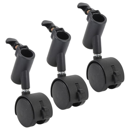 3PCS General Tripod Casters 16mm 360 Brake Locking, Quiet Light Stand Rolling Wheels for Photography Studio