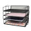EXERZ Letter Trays 4pcs Stackable Paper Sorter A4 Desk File Organiser Black 2