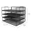 EXERZ Letter Trays 4pcs Stackable Paper Sorter A4 Desk File Organiser Black 3