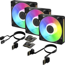 Zwarte behuizingsventilator - Arctic - BioniX P14 A-RGB - 3 stuks - 140 mm - 1950 tpm - ARGB - 140 x 140 x 28 mm