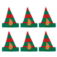Elf Hat with Ears Childrens Christmas Fancy Dress - Pack of 6