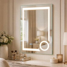 LED-badkamerspiegel met anticondenslaag, 3x vergroting, 70x50 cm