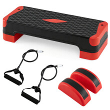 3-in-1 aerobic step platform set met verhogers en trainers