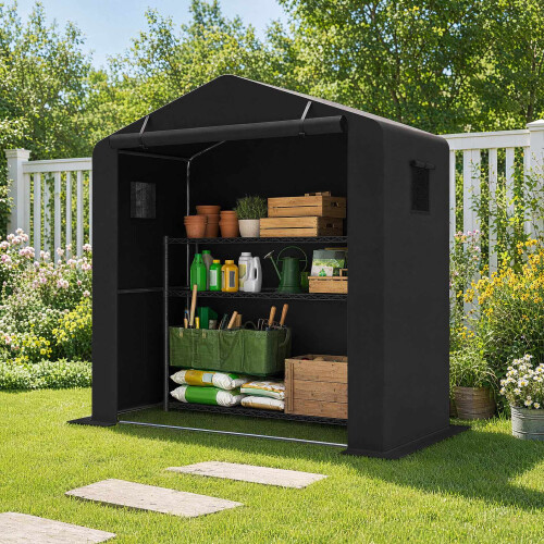 Tuinschuur met ritssluiting, gegalvaniseerd frame, 190x95x194 cm 1