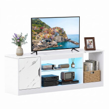 Tv-meubel met ledverlichting en verstelbare plank voor tv's van 65 inch