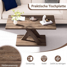 Rechthoekige salontafel, 95 cm, rustiek bruin, rubberhout