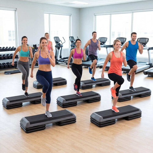 In hoogte verstelbare aerobic stepper, antislip, grijs 2