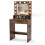 Kaptafel met spiegel, ledverlichting, rustiek bruin 3