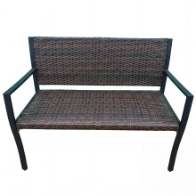Terrasbank van rotan, gemengd bruin, draagvermogen 800 lbs