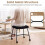 Set of 2 Black Padded Rolling Stools with Casters 1