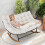 Oversized Metal Rocking Chair with Thick Cushion, Beige 1