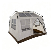 4-Person Pop-Up Camping Tent with Mesh Windows & Skylights