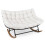 Oversized Metal Rocking Chair with Thick Cushion, Beige 2