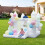 White Inflatable Bouncy Castle with Blower & Balloons 2