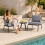 3-Piece Grey Patio Set with Metal Frame & Cushions 1