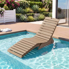 Ergonomic In-Pool Lounge Chair with Wheels - Brown HDPE