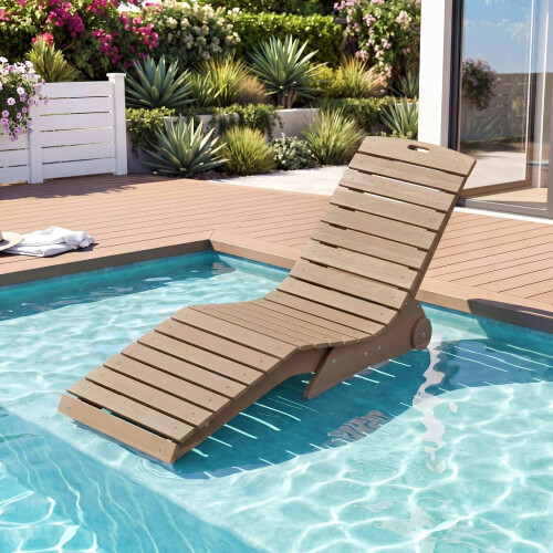 Ergonomic In-Pool Lounge Chair with Wheels - Brown HDPE