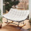 Oversized Metal Rocking Chair with Thick Cushion, Beige 3