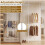 Telescopic Clothes Rack, Adjustable Metal, White 1