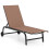 Adjustable Brown Sun Lounger with Wheels & Breathable Fabric 4