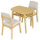 3-Piece Dining Set with Upholstered Chairs, Natural Wood 5
