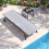 Outdoor Chaise Lounge Set with Wheels and Side Table 2