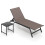 Outdoor Sun Lounger with Wheels & Side Table, Brown 1
