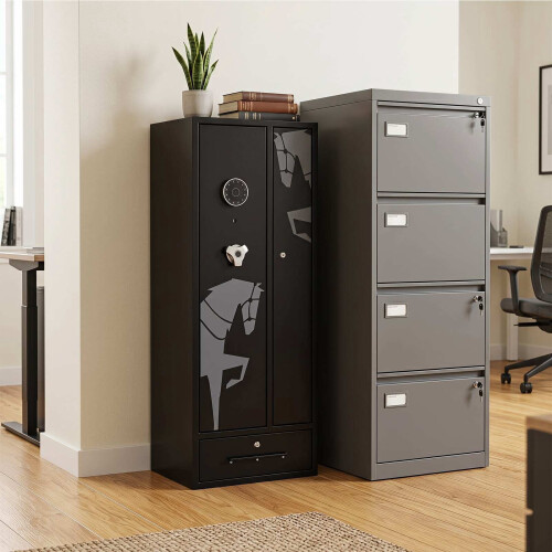 Steel Gun Cabinet with Electronic Lock, Dual Alarm 1