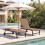Adjustable Brown Sun Lounger with Wheels & Breathable Fabric 6