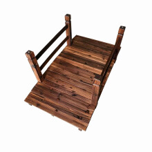 Decorative Fir Wood Garden Bridge with Railings, Brown
