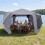 Folding Hexagonal Gazebo with Mosquito Nets and Curtains 8