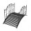 Metal Garden Bridge with Scrollwork and Safety Rails 1