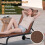 Adjustable Brown Sun Lounger with Wheels & Breathable Fabric 5